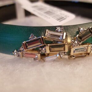 Alexis Bittar Green Lucite Hinge Bangle Bracelet